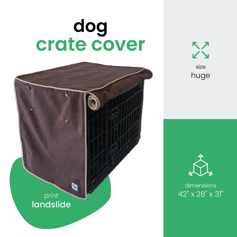 Molly Mutt Landslide Dog Crate Cover, 100% Cotton Canvas Cover with 2 Roll-Up Panels, Ideal for Dog or Cat Crate, Durable, Washable, and Free of Harmful Chemicals, 42" x 28" x 31" - Image 2